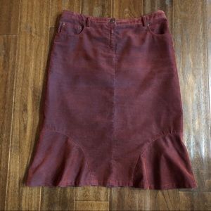 Burgundy Corduroy Skirt by Jigsaw Brand